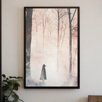 Solitary Figure Mystery Solitude Watercolor Poster