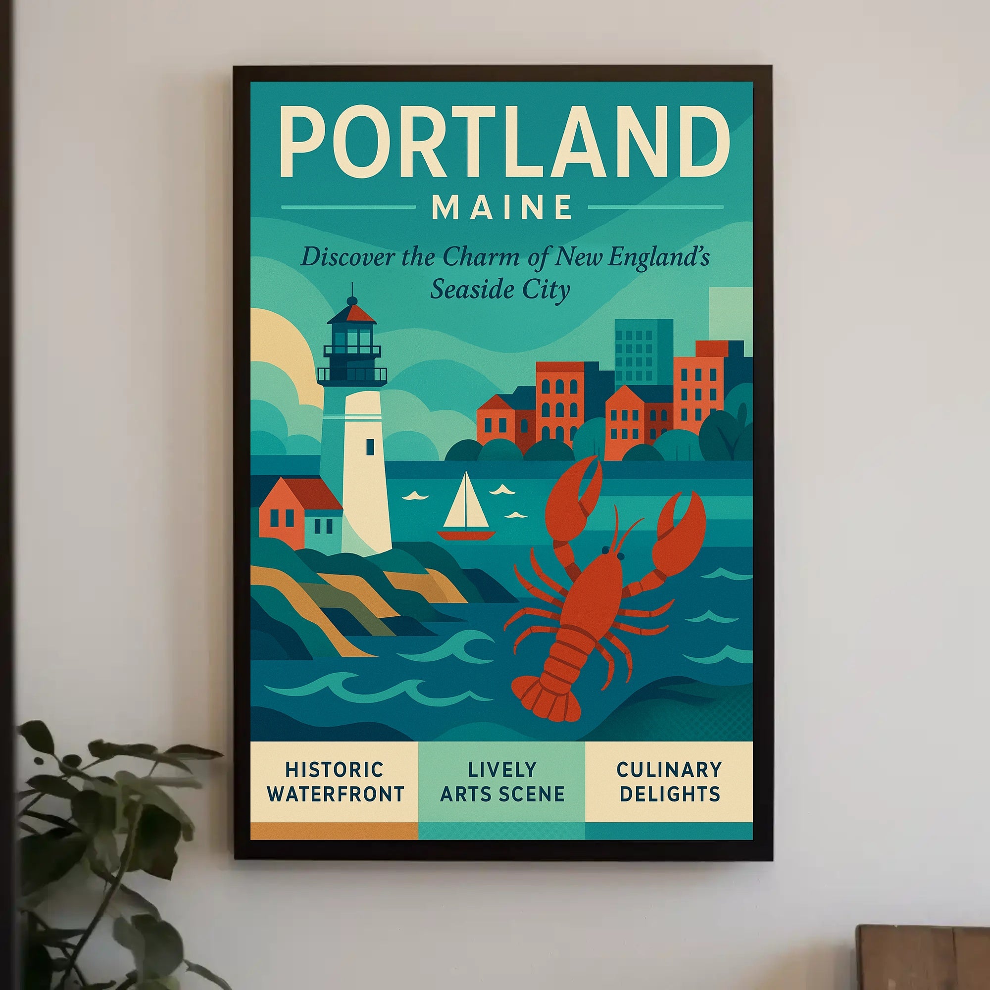 Portland Maine Vintage Travel Poster PosterGoat