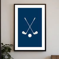 Elegant Golf Club Duo: Minimalist Sports Poster