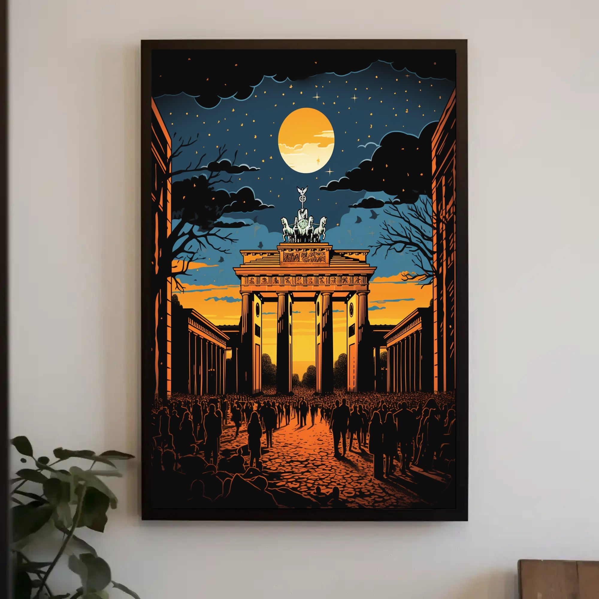 Moonlit Brandenburg Gate Poster