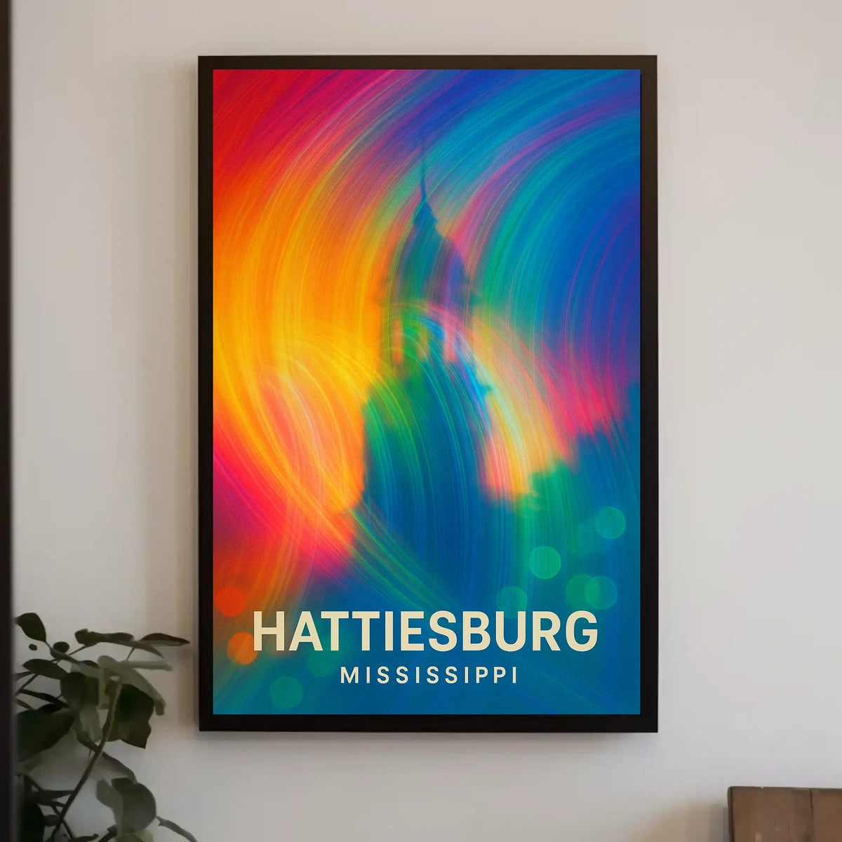 Hattiesburg Mississippi Cityscape Realism Travel Poster