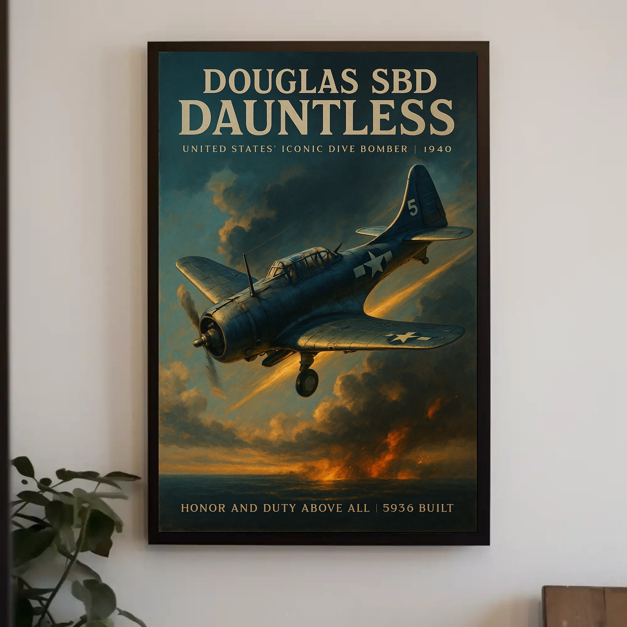 Dauntless Douglas SBD Vintage Aviation Poster