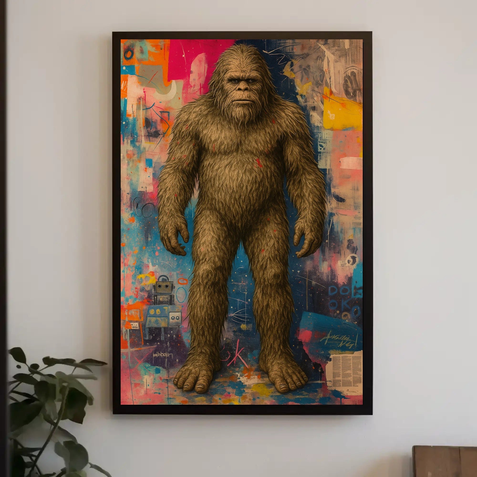 Bigfoot Yeti Art in Abstract, Artistic, or Pop Culture Poster