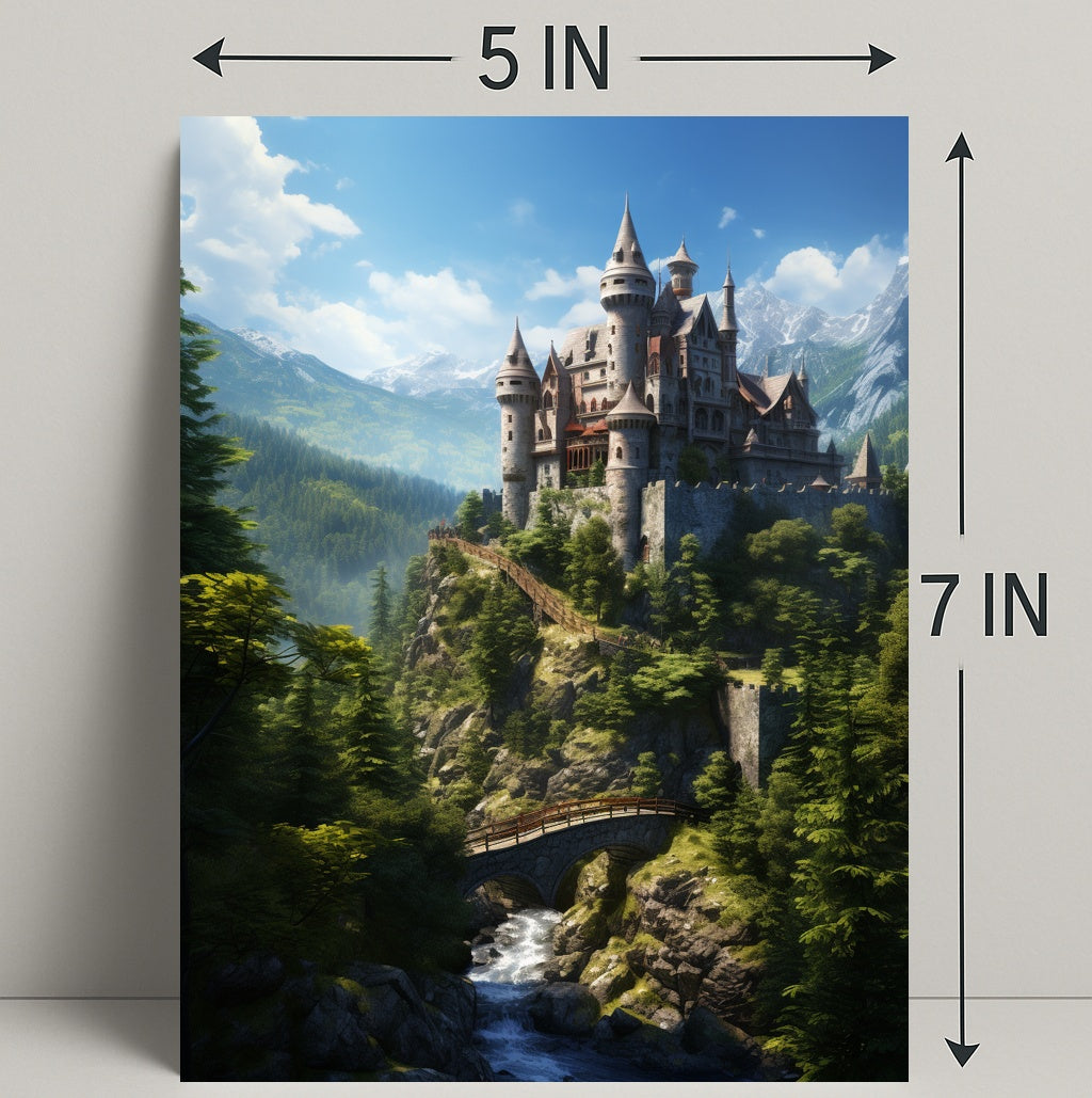 Enchanted Castle In The Mountains Poster PosterGoat