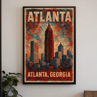 Atlanta Skyline Cityscape Wanderlust Poster