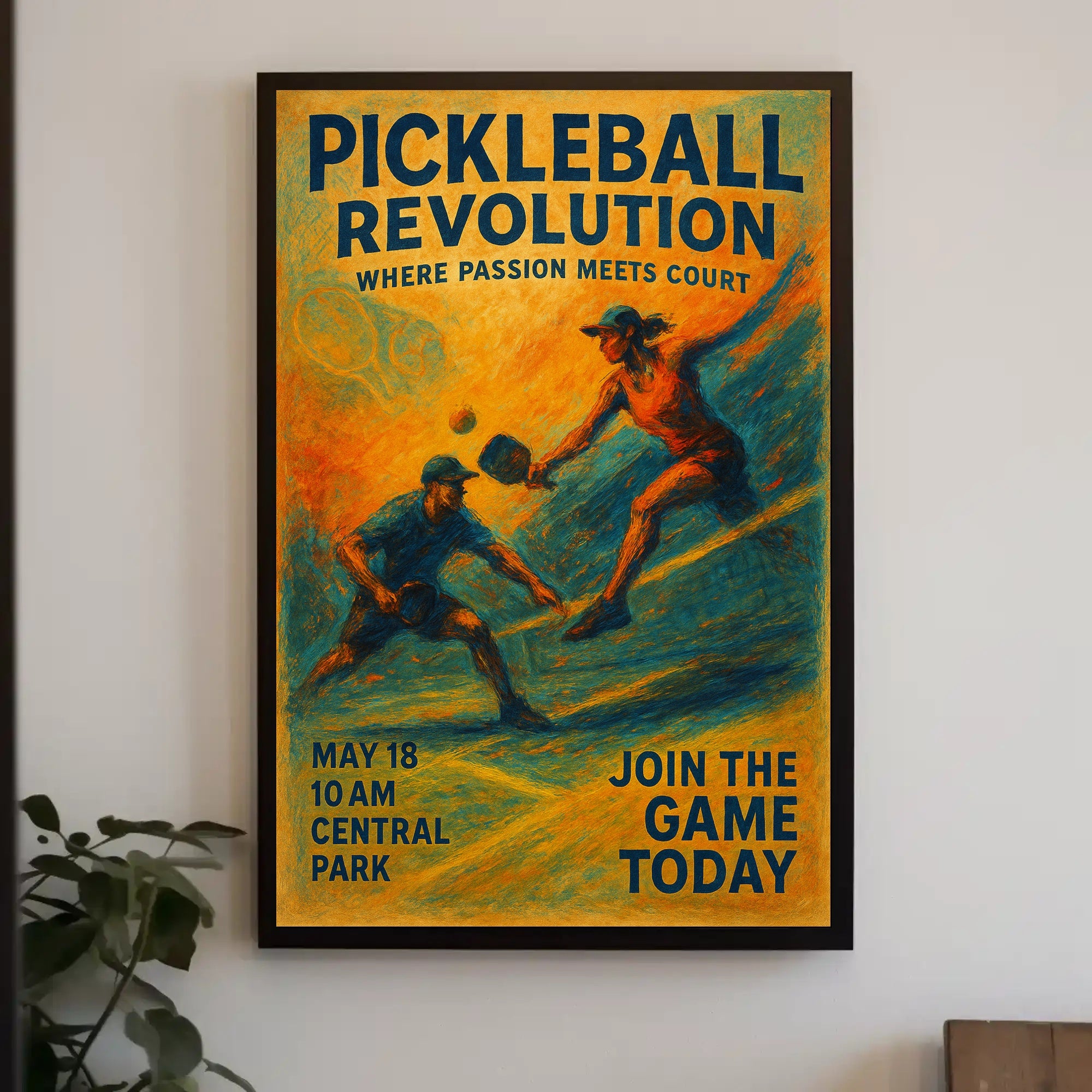 Pickleball Energy Unleashed: Central Park Sports Poster