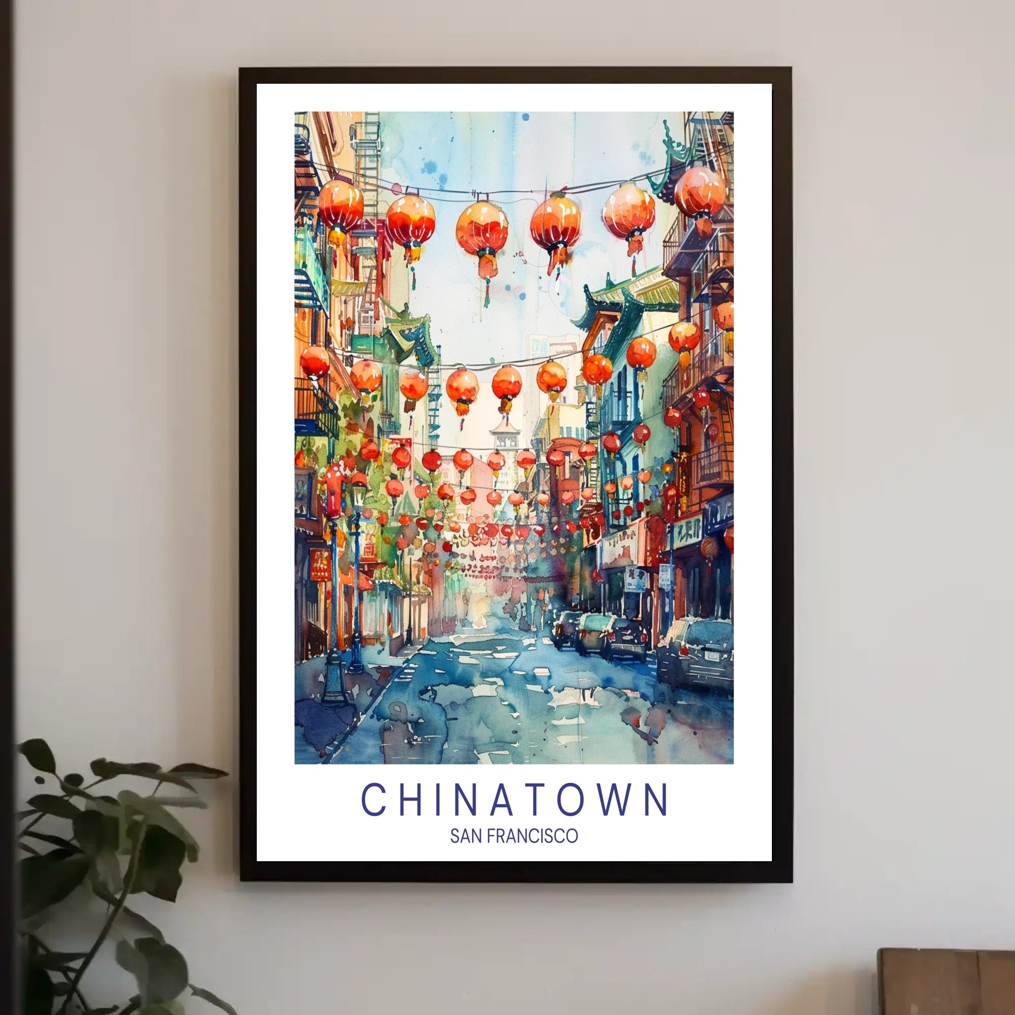 Chinatown San Francisco Watercolor Urban or Cityscape Poster PosterGoat