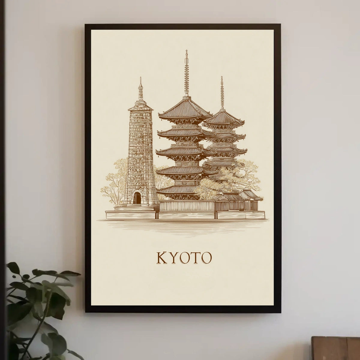 Kyoto Architectural Illustration Poster
