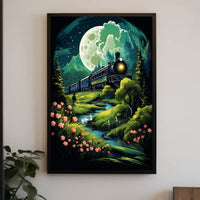 Moonlit Journey Dreamy Surrealism Poster