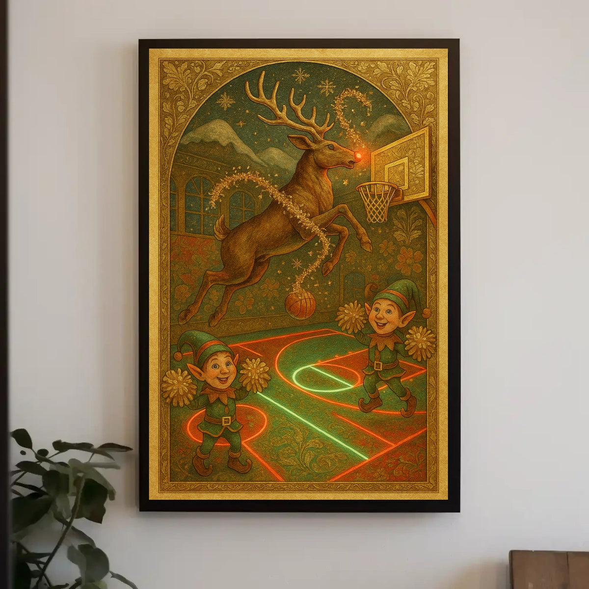 Reindeer Hoops Poster