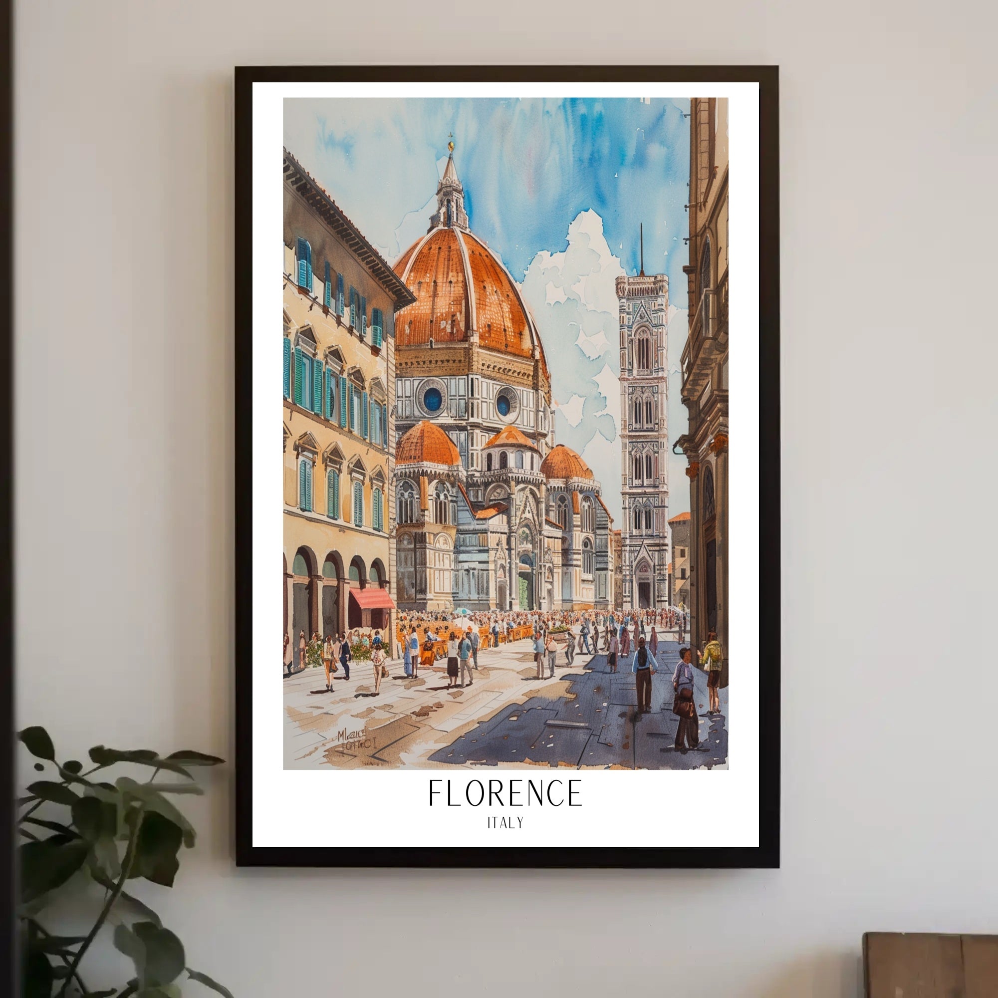 Florence Cathedral Watercolor Poster PosterGoat