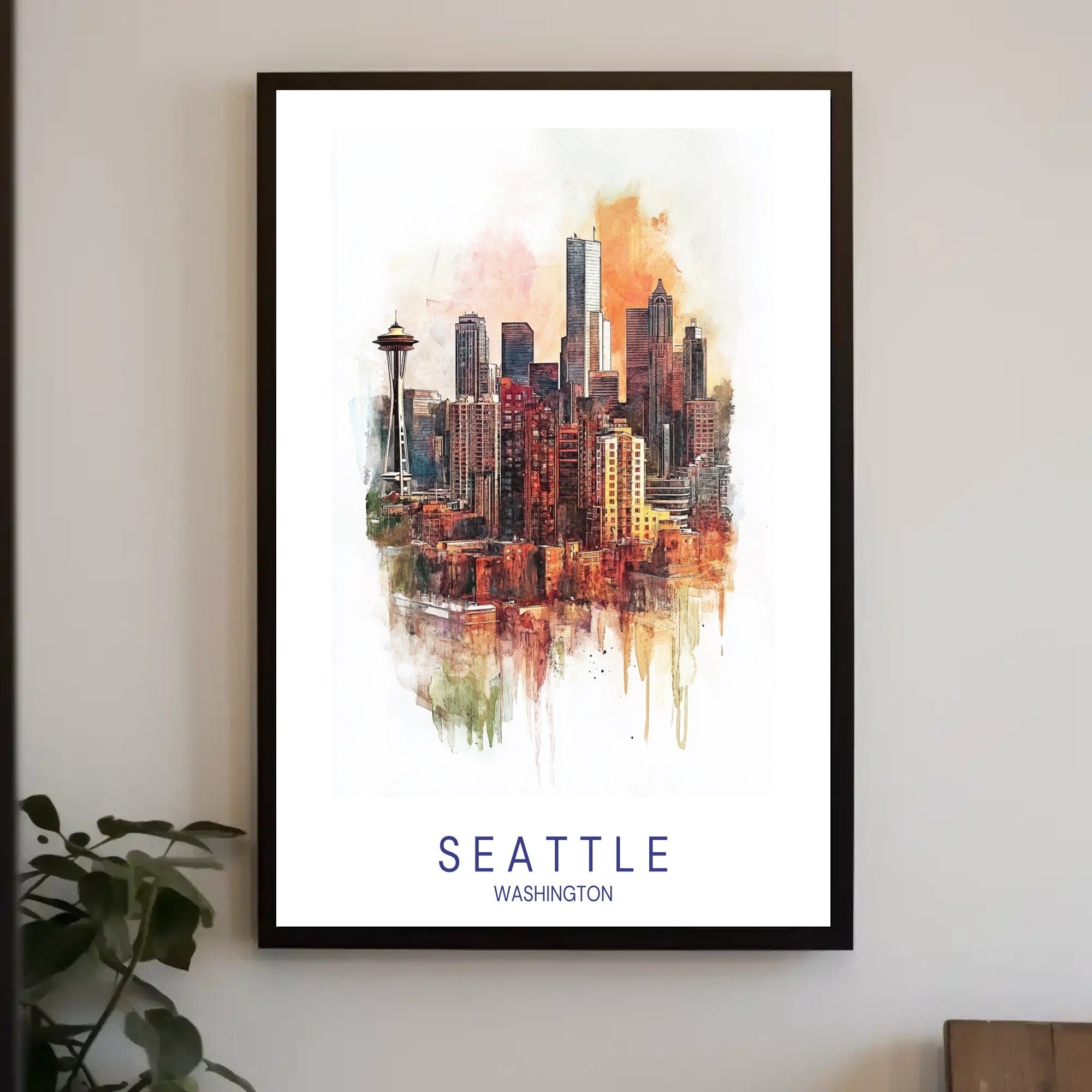 Seattle Skyline Art Poster PosterGoat