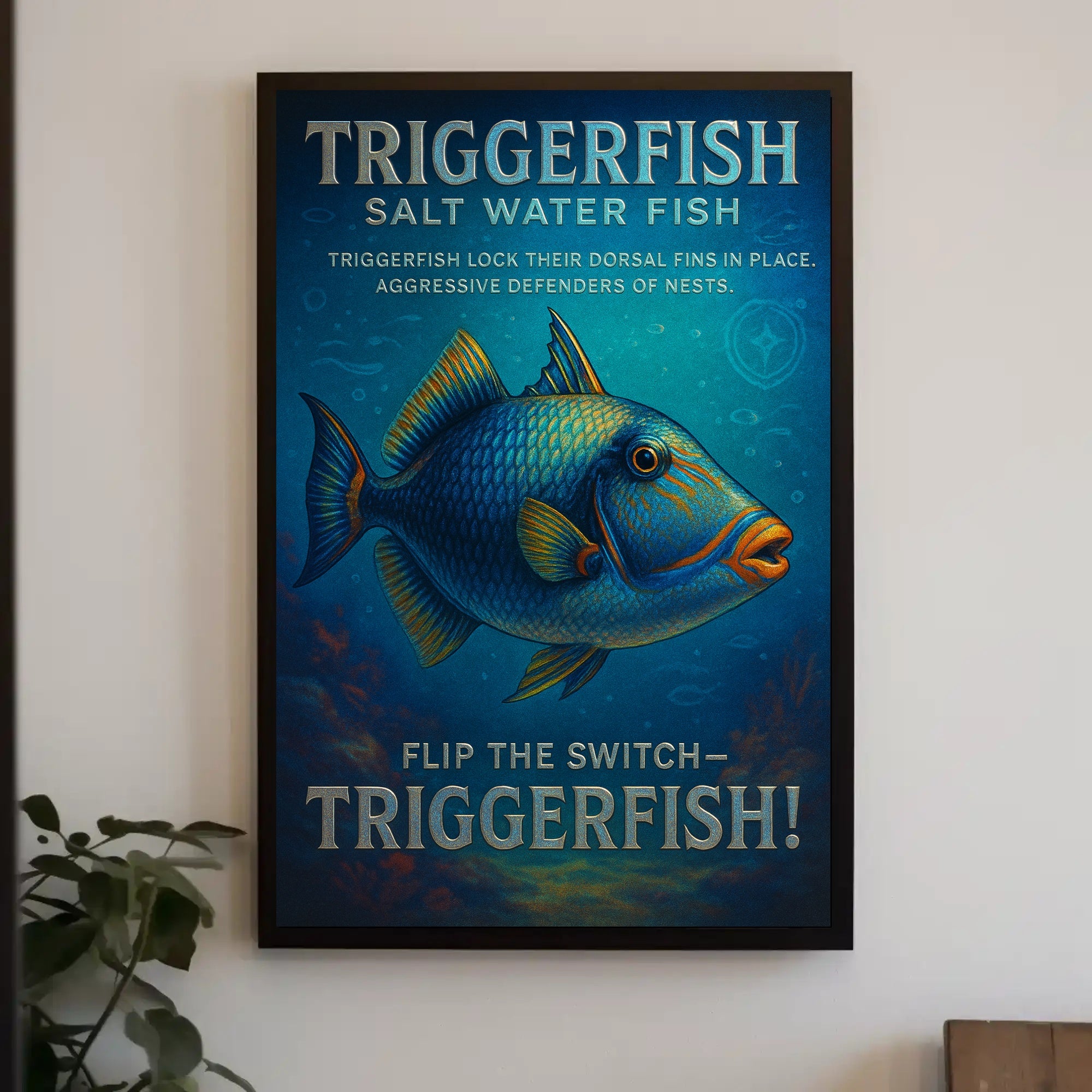 Triggerfish Ocean Art Print: Educational Animal Poster
