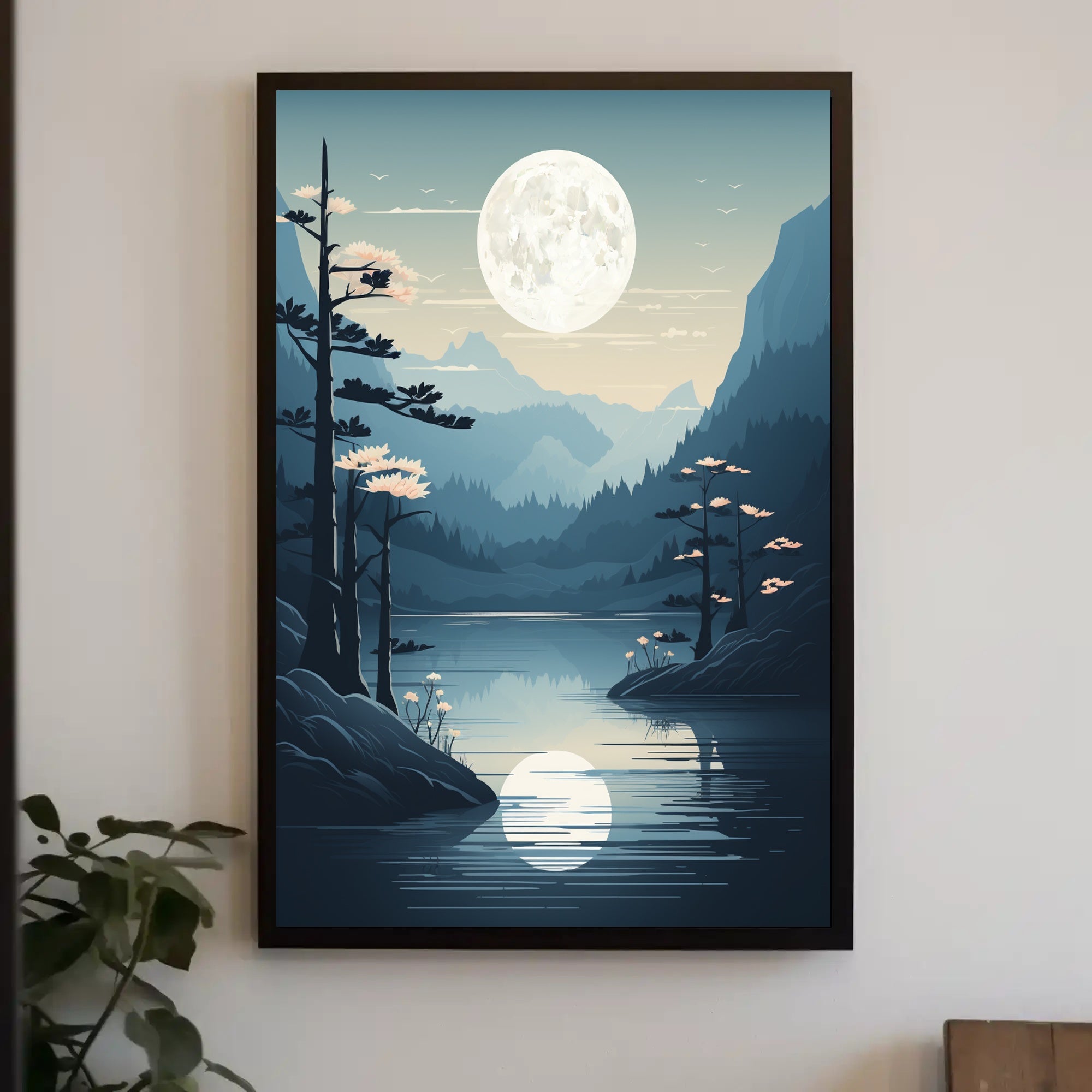 Moonlit Mountain Serenity Poster