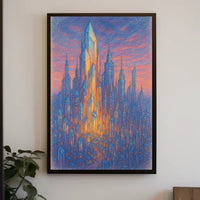 Vibrant Abstract Cityscape Futuristic Sci-Fi Poster