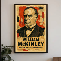 William McKinley 25th President of the United States Layered paper Collage Poster