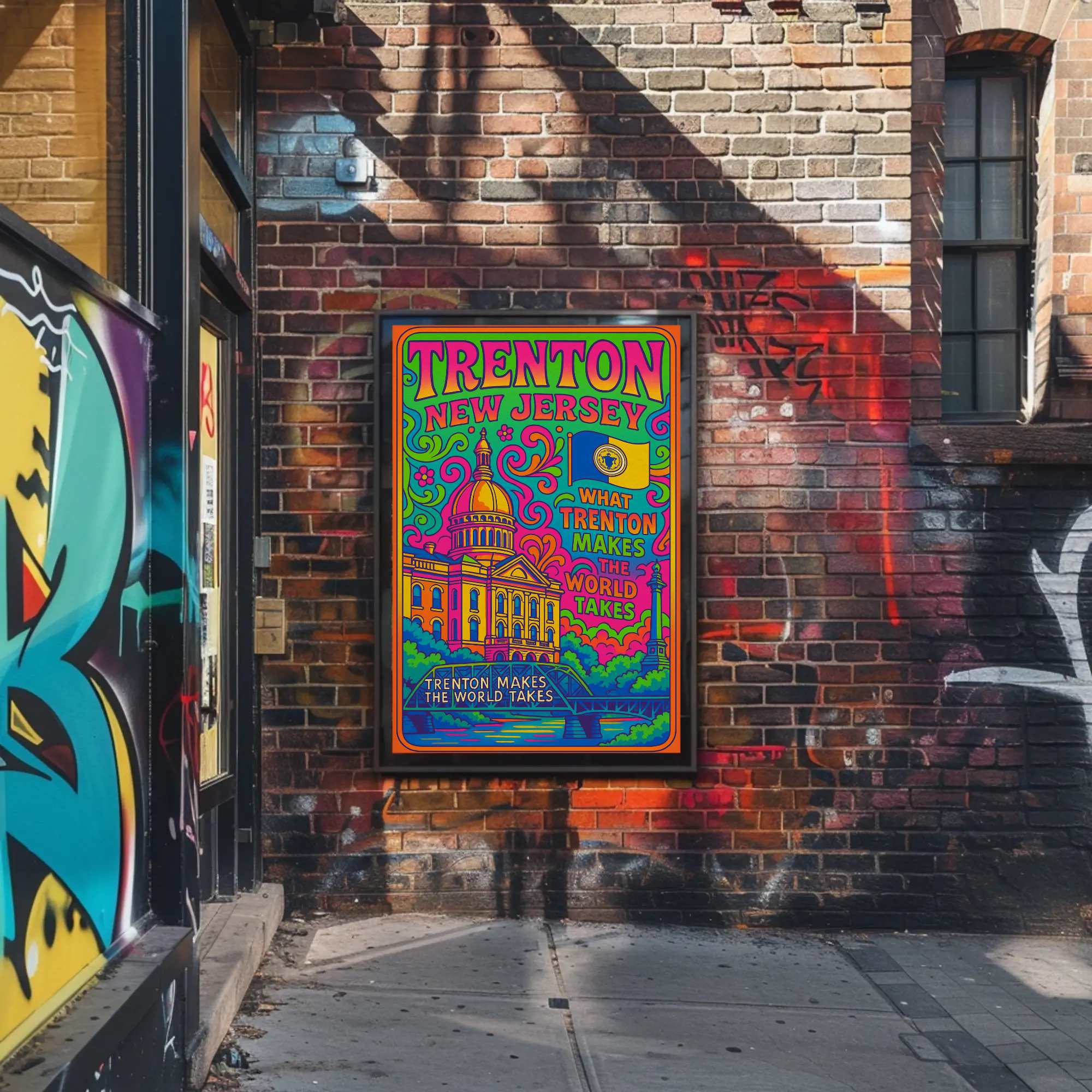 Trenton New Jersey Vibrant Heritage Artistic Poster