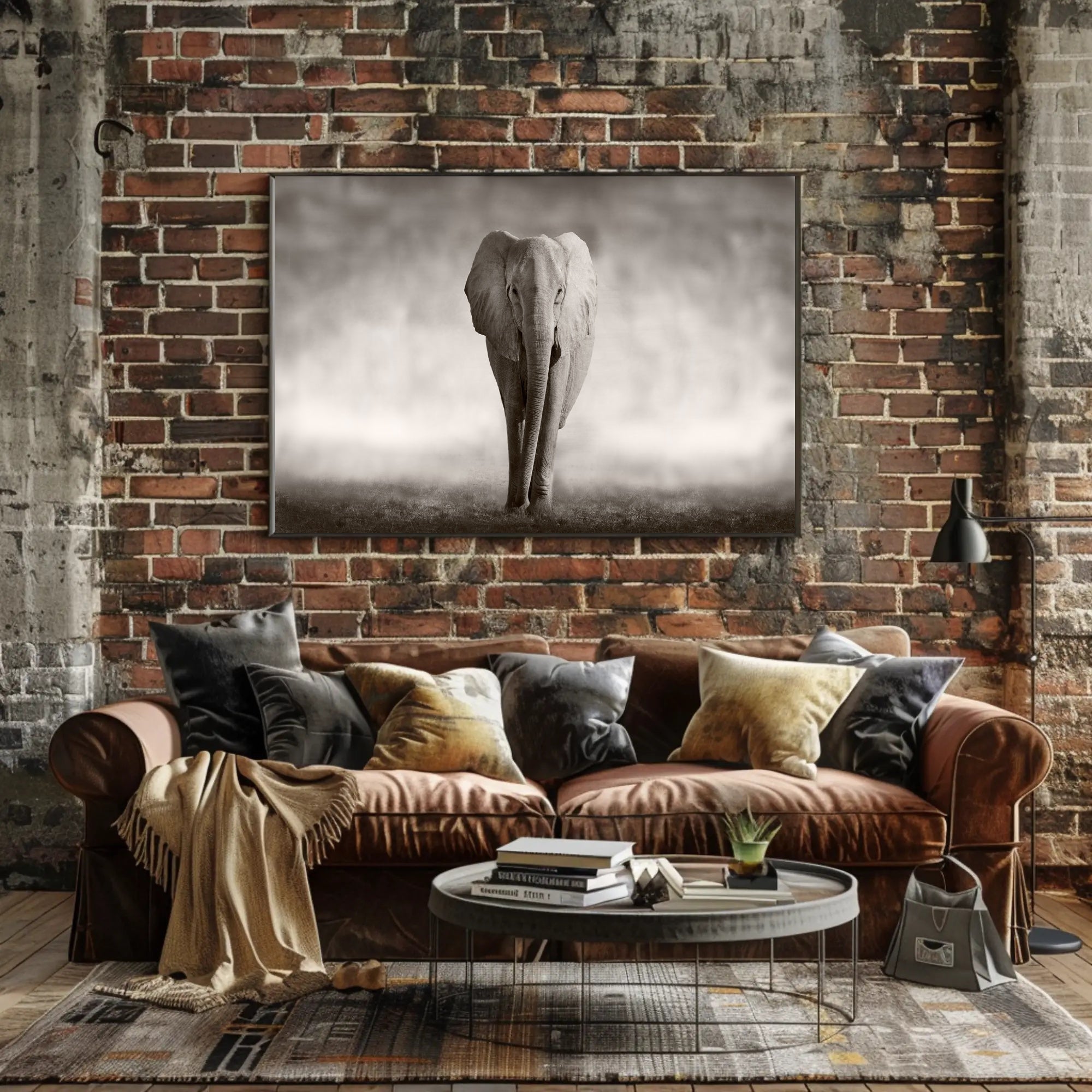 Majestic Elephant Emerging African Savannah Scene Animal Poster