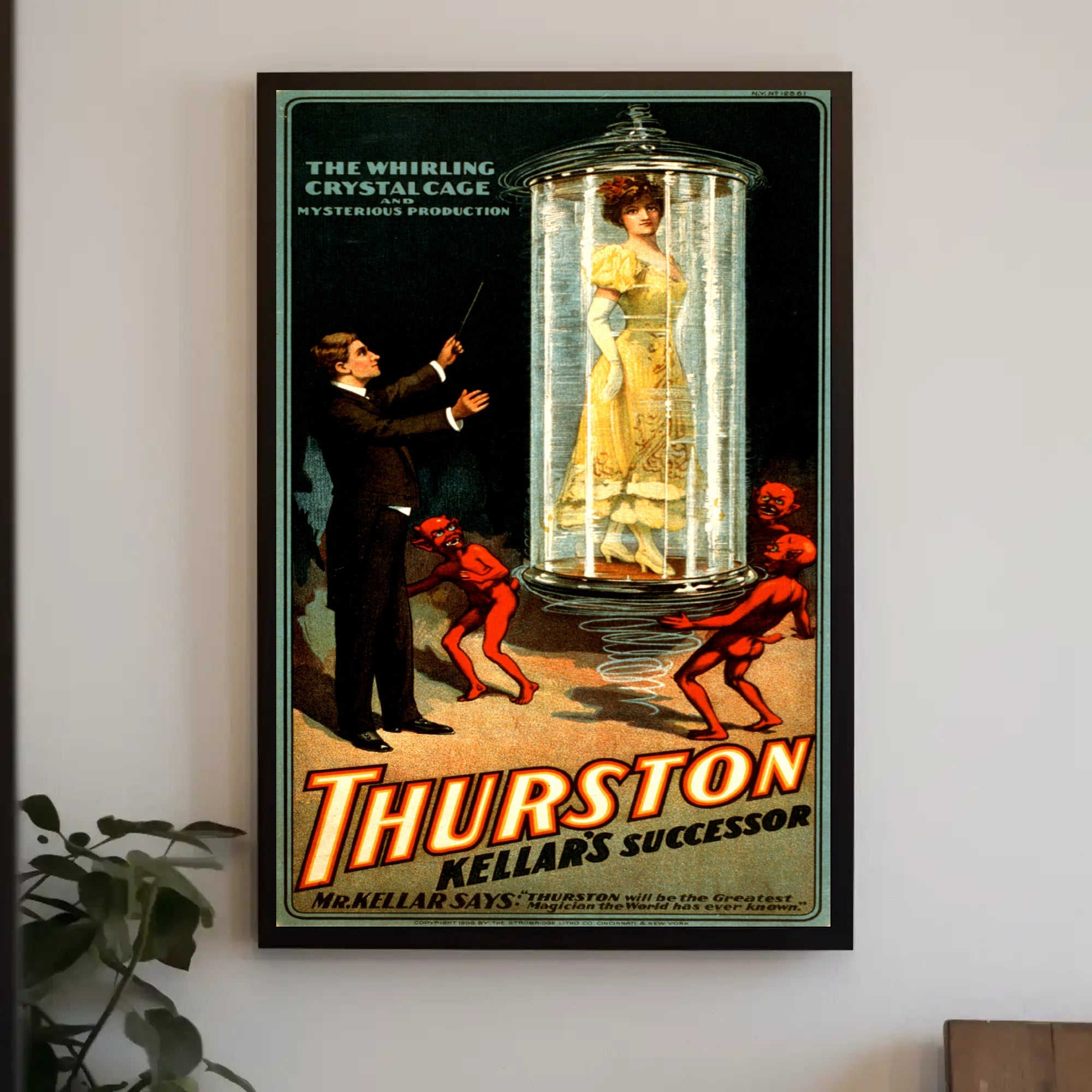 Vintage Magician's Illusion Show Early 20th Century Cultural Poster