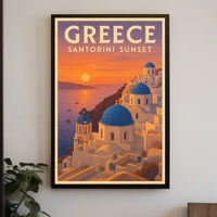 Santorini Sunset Poster