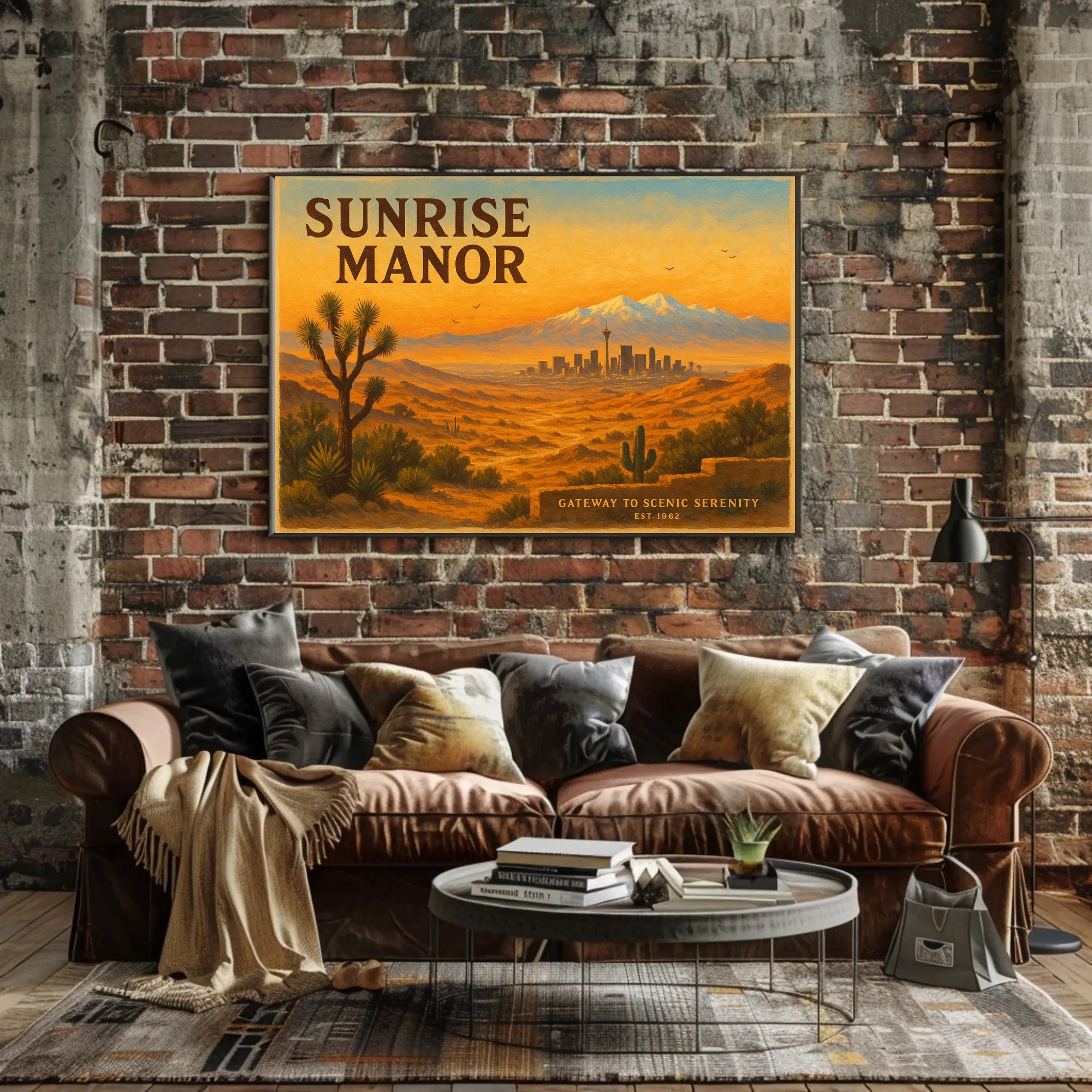 Sunrise Manor Scenic Illustration Poster