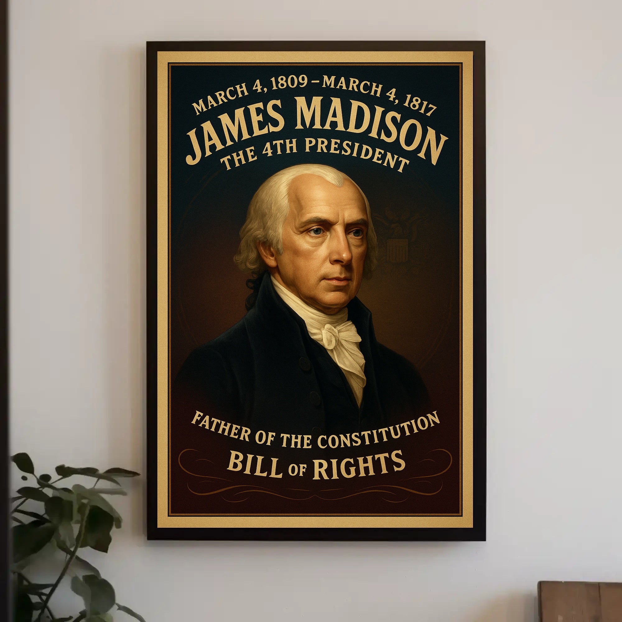 James Madison Presidential Legacy Vintage Historical Poster PosterGoat