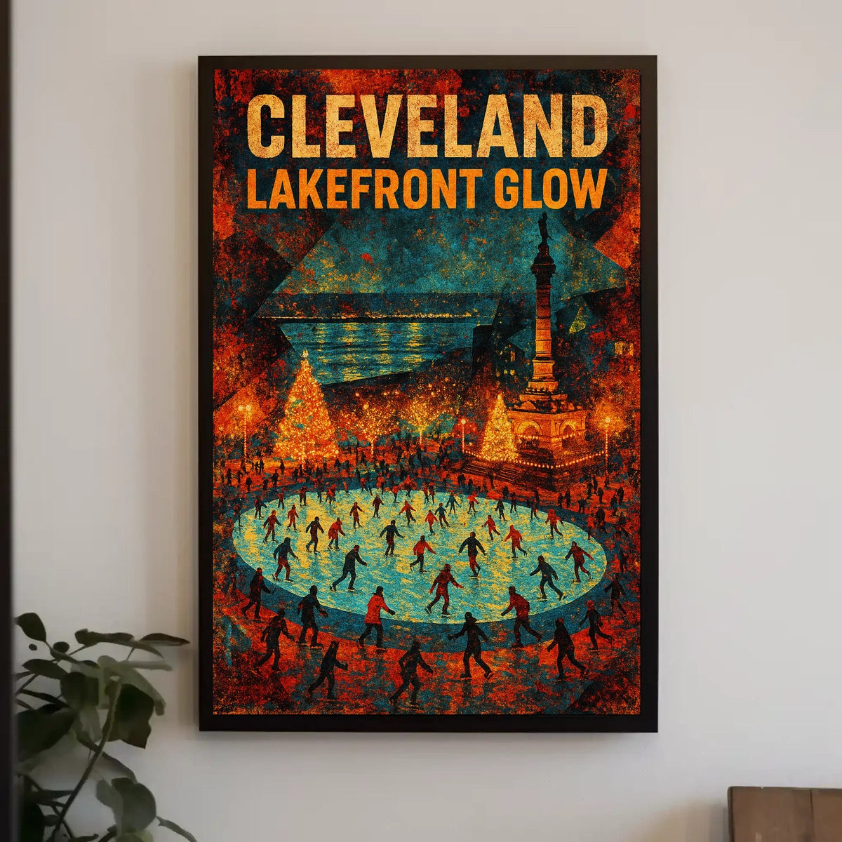 Cleveland Lakefront Glow Poster