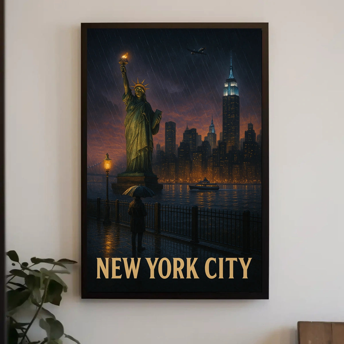 New York City A Rainy Evening Poster