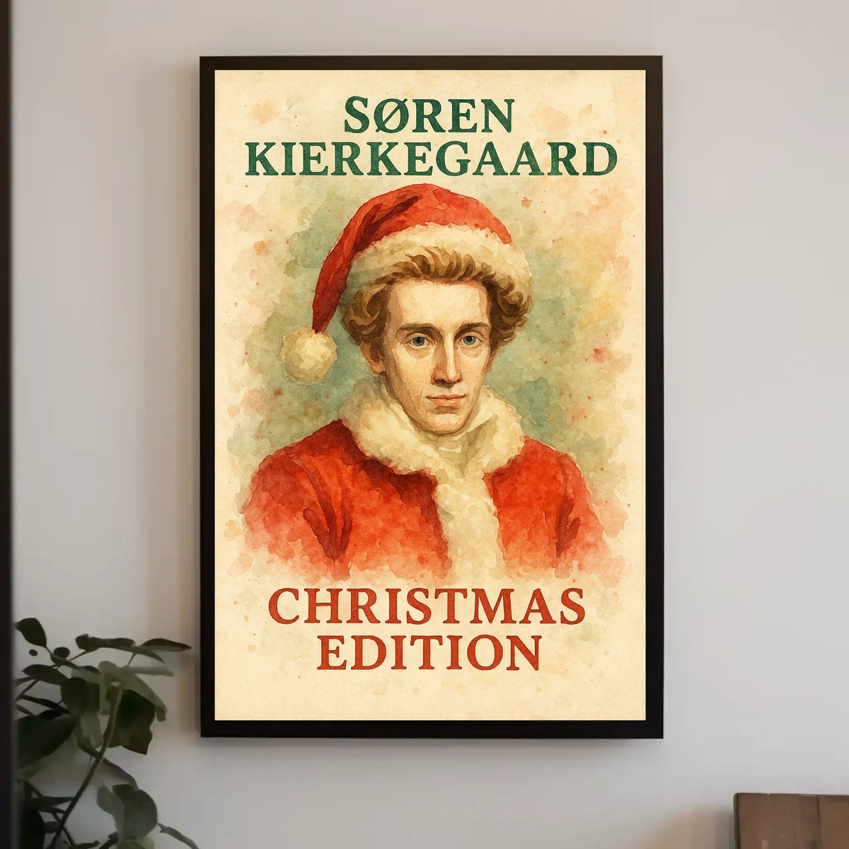 Søren Kierkegaard Christmas Edition Artistic Pop Culture Poster
