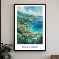 Honduras Scenic Coastal Travel Poster PosterGoat