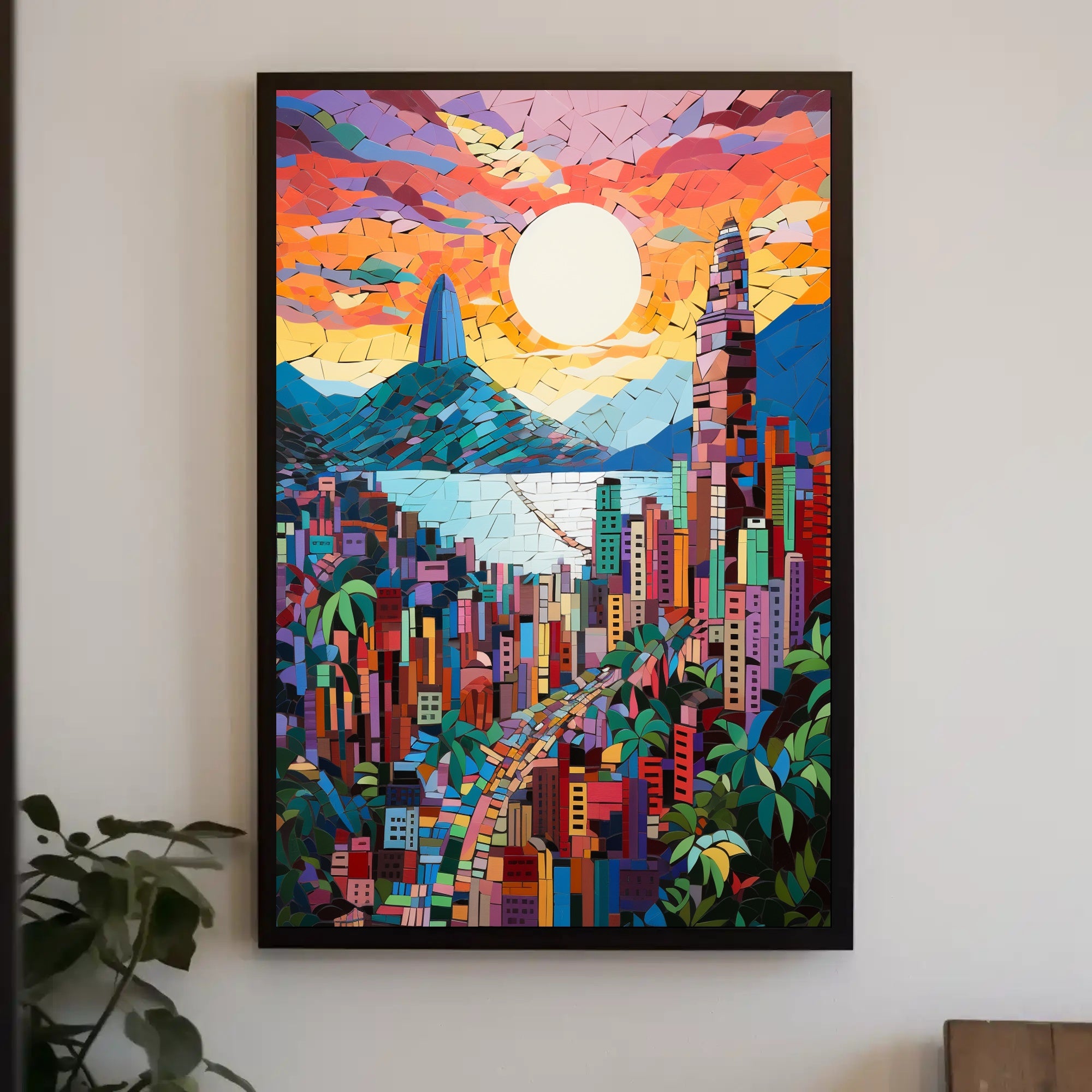 Vibrant Cityscape Mosaic Poster