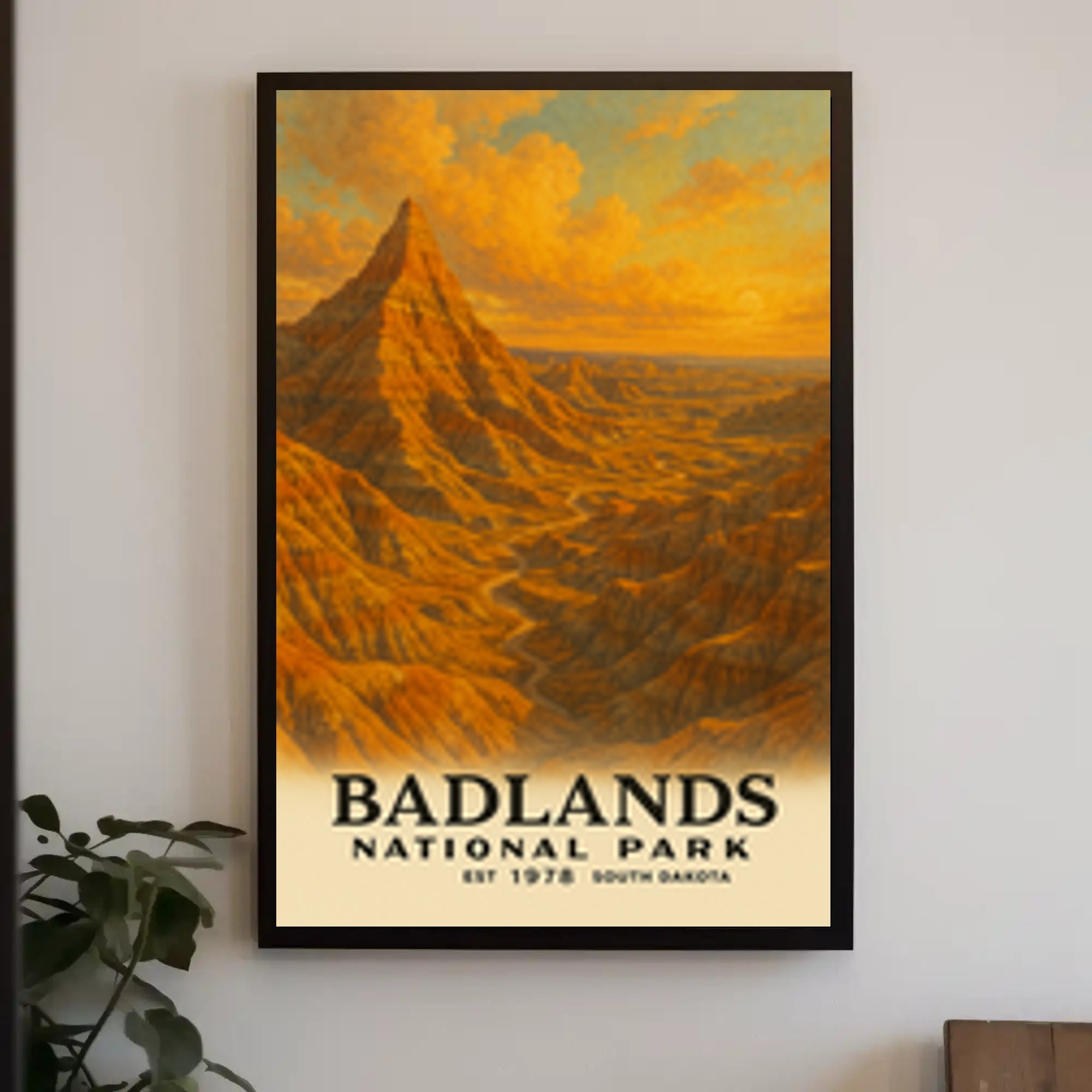 Badlands National Park Vintage Travel Poster Print