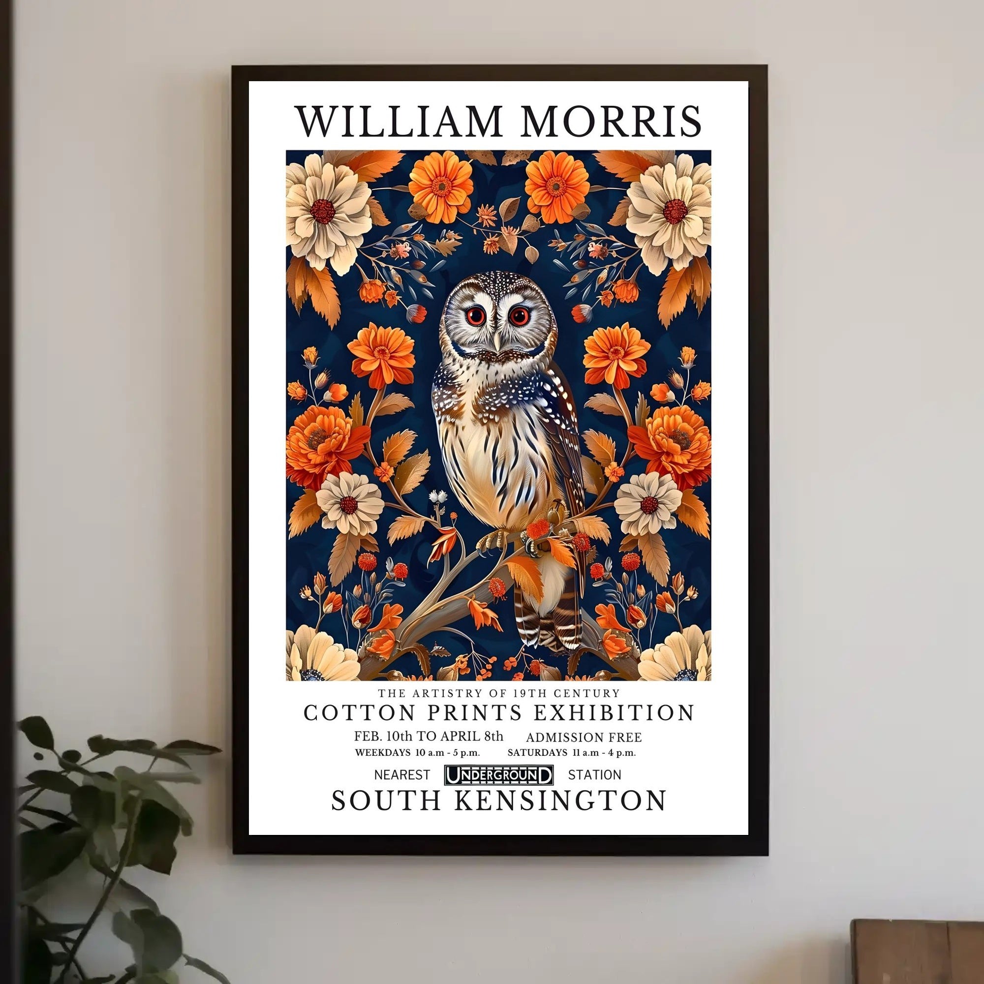 William Morris Art Exhibition Vintage Artistic Poster