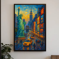 New York City Urban Landscape Poster Abstract Wall Art