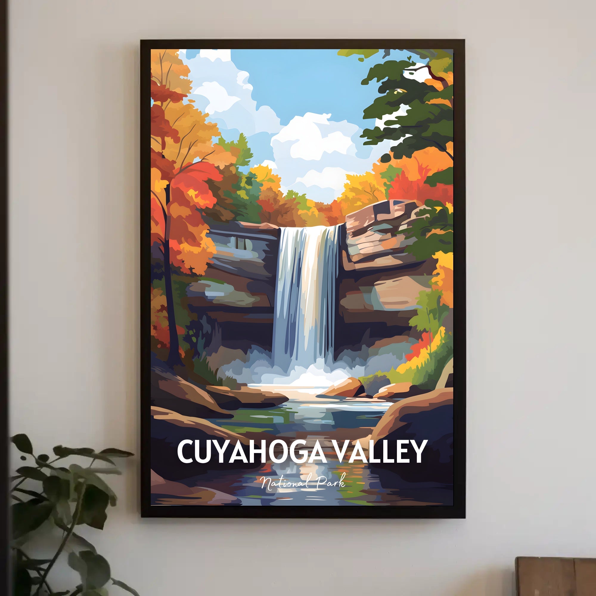 Cuyahoga Valley Autumn Waterfall National Park Poster