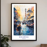 Pakistani Cityscape Watercolor Art - Urban or Cityscape Poster PosterGoat