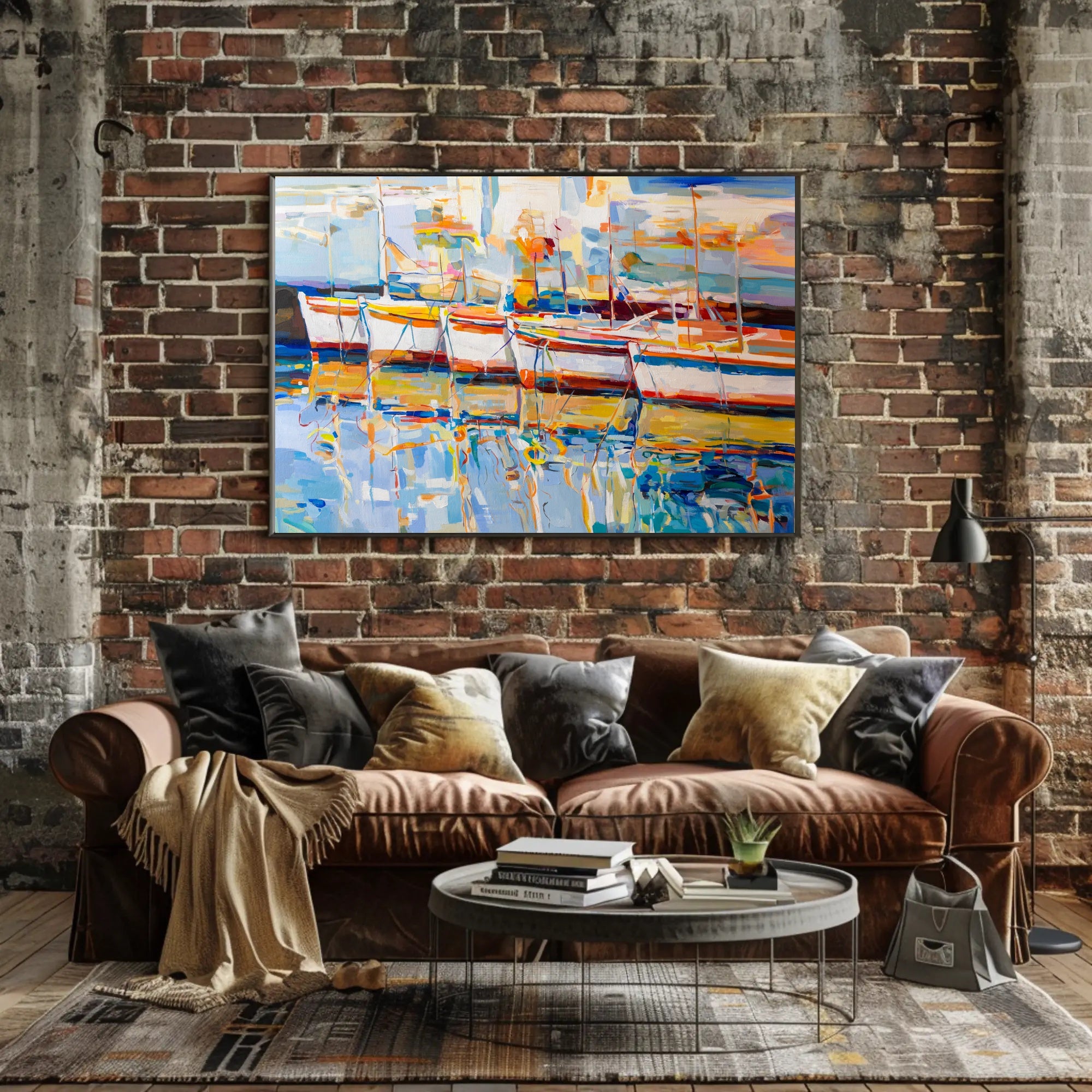 Vibrant Harbor Reflections Poster