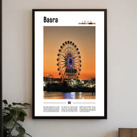 Basra Evening Ferris Wheel Urban or Cityscape Poster PosterGoat