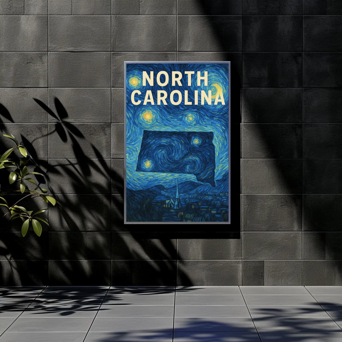 North Carolina Starry Night Poster