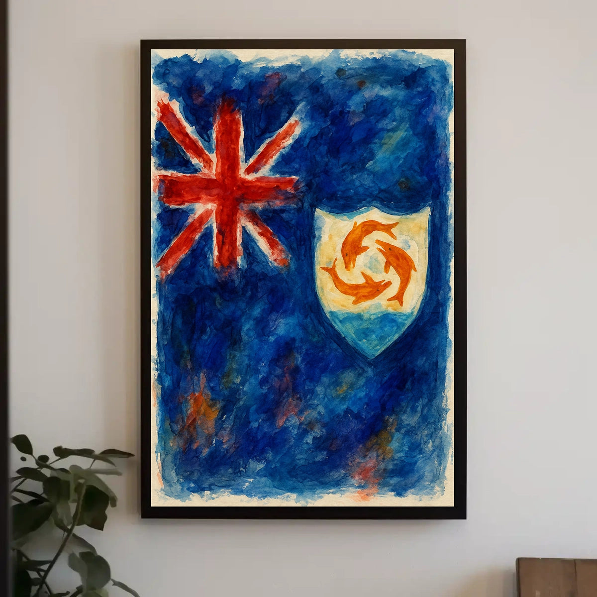 Anguilla Flag Art Poster