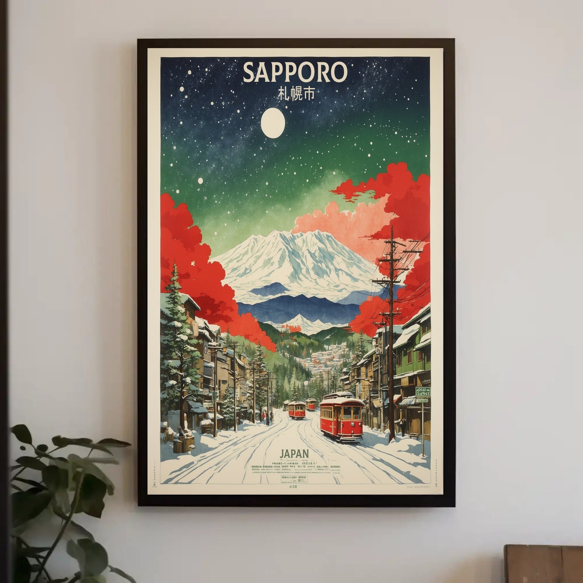 Sapporo Winter Wonderland Vintage Travel Poster
