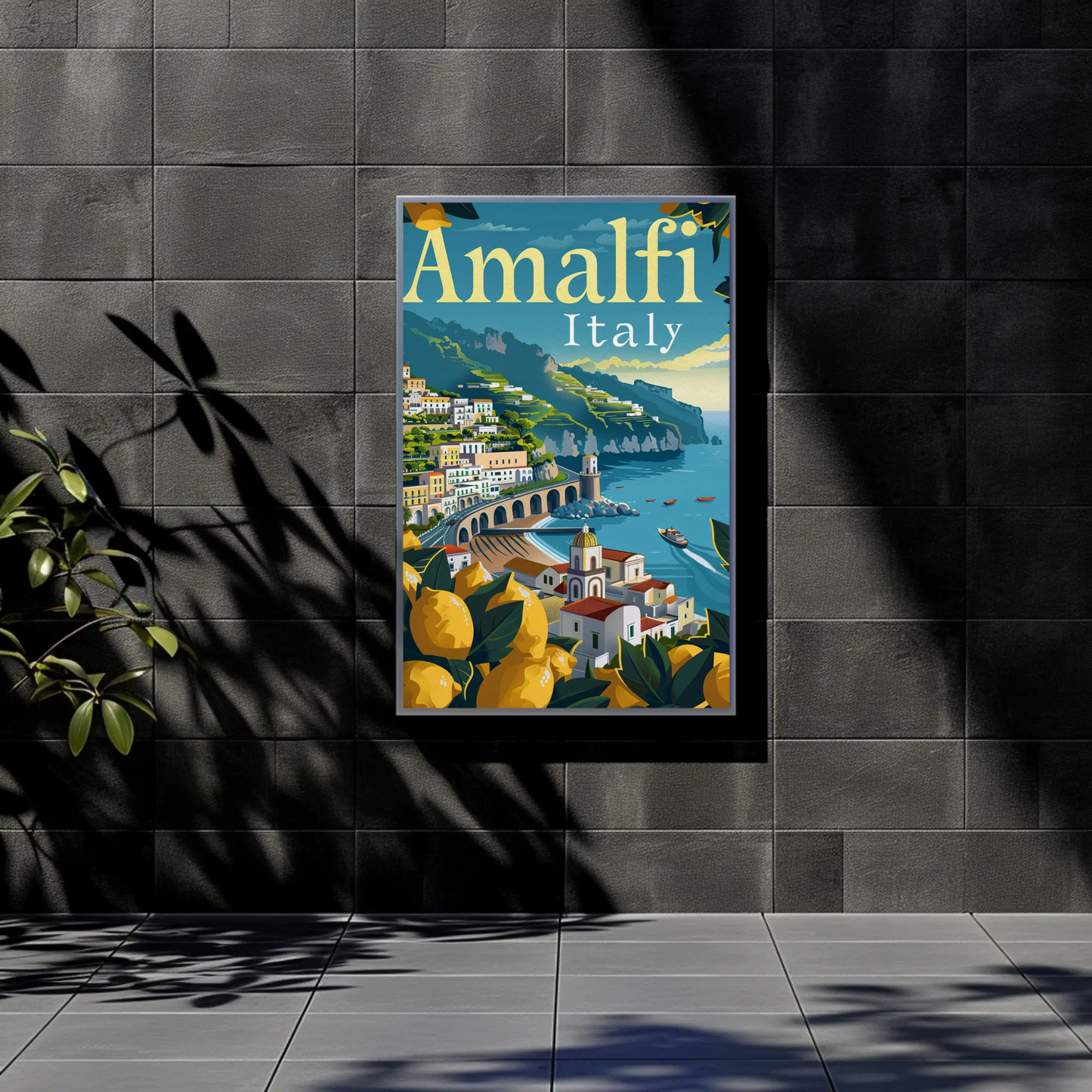 Amalfi Italy Colorful Vintage Poster