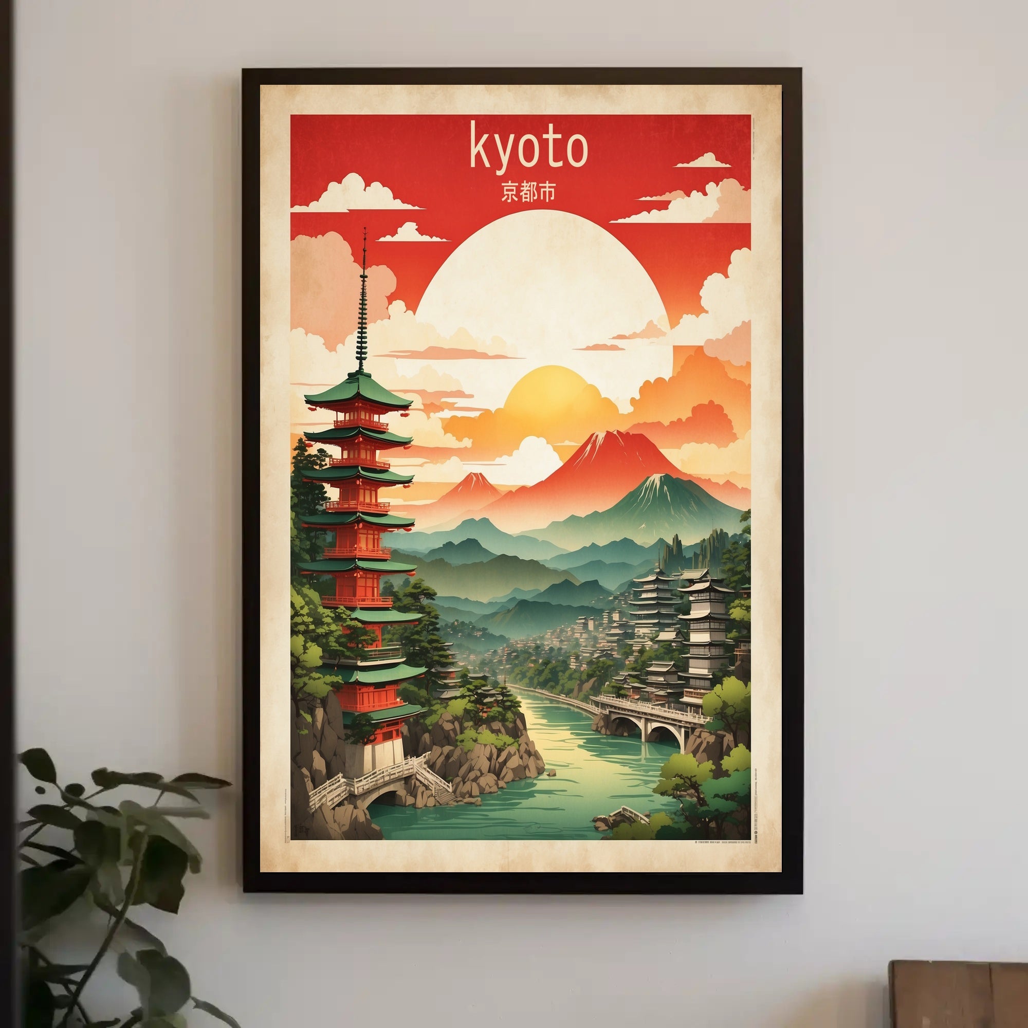 Kyoto Serenity Vintage Travel Poster