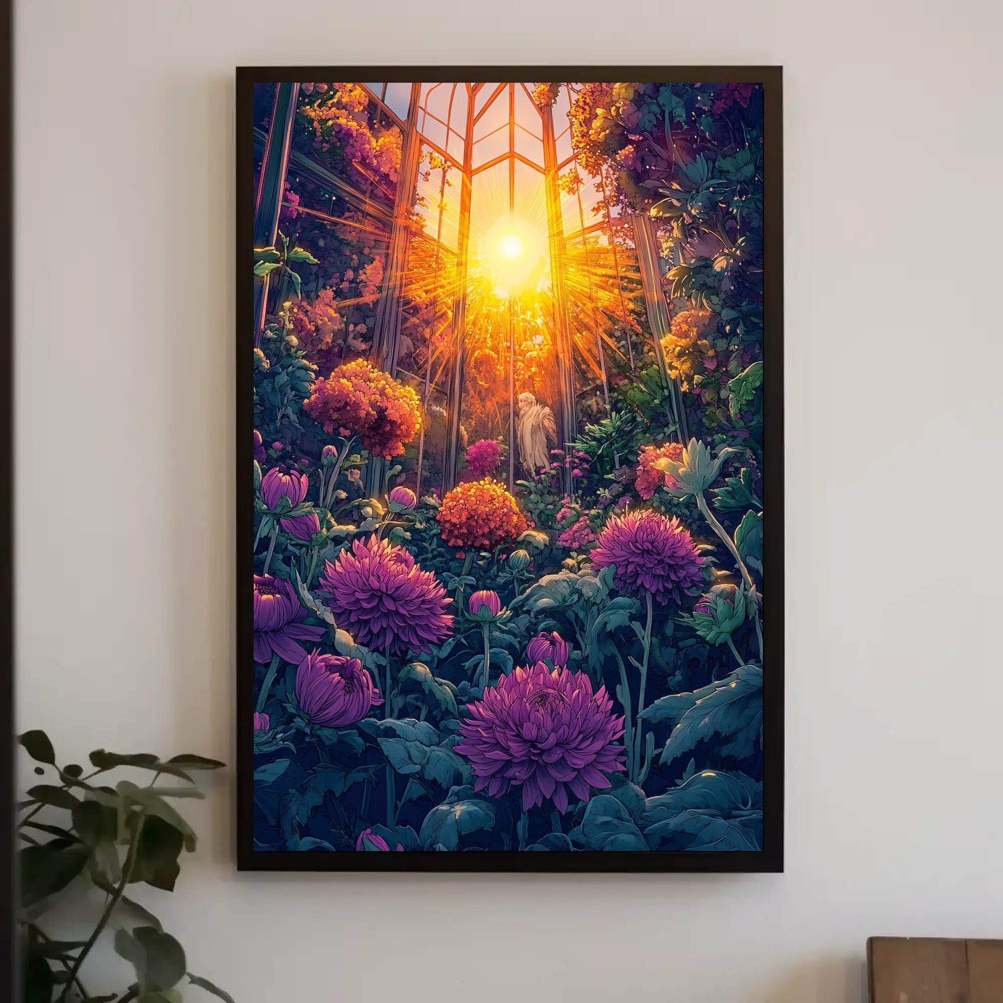 Nature's Beauty Greenhouse Scene Art Poster