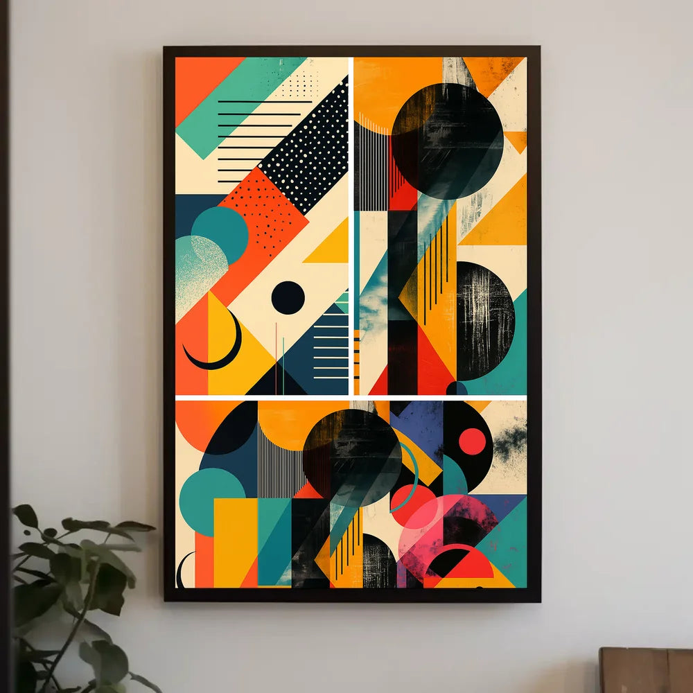 Vibrant Geometric Art Print Abstract or Artistic Poster