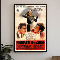 Montmartre sur Seine: Vintage French Film Artistic Poster