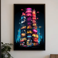 Neon Cityscape Poster