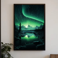 Aurora Over Tranquil Landscape Poster