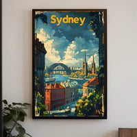 Sydney Harbour Bridge Vibrant Art - Urban or Cityscape Poster