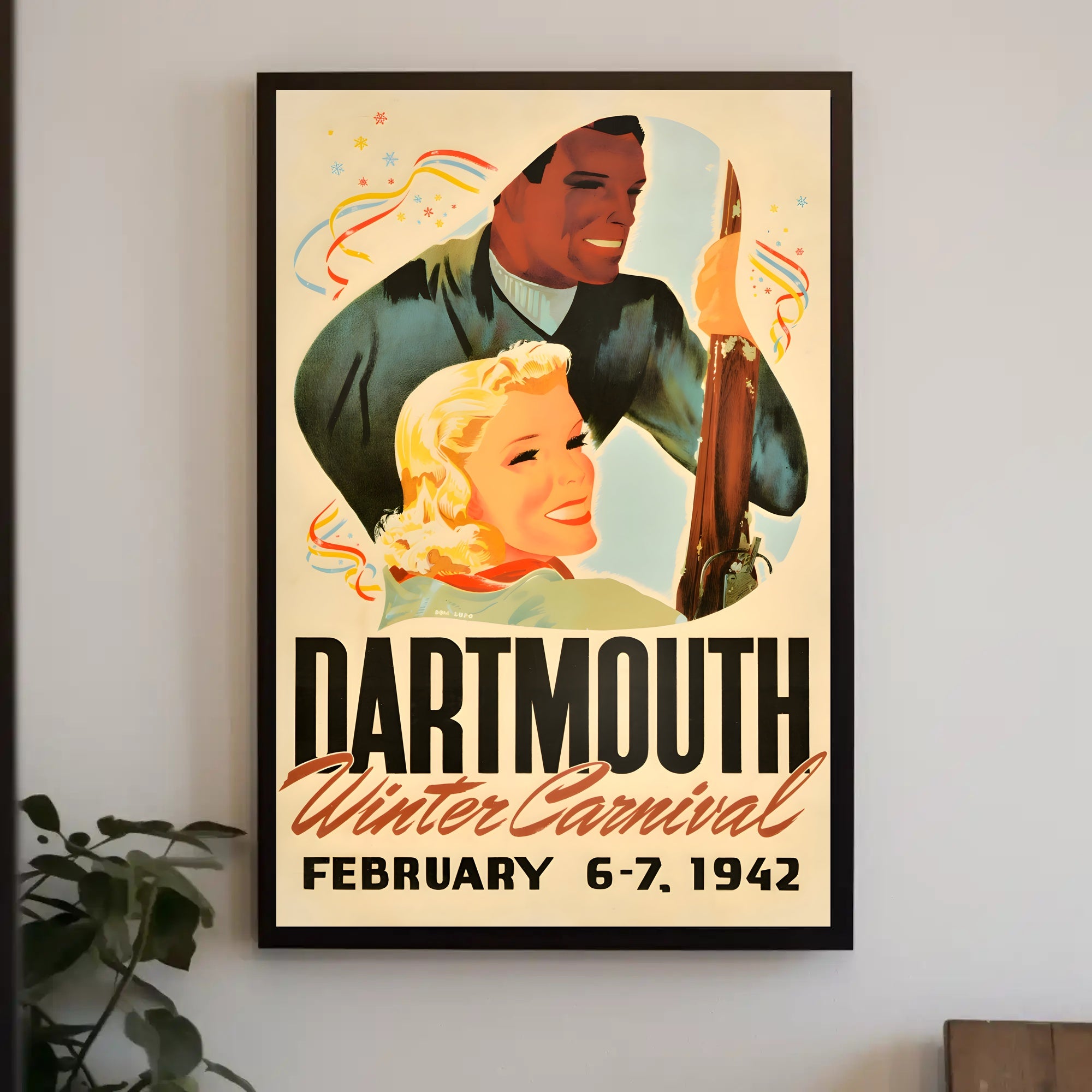 Dartmouth 1942 Vintage Winter Carnival Sports Poster PosterGoat